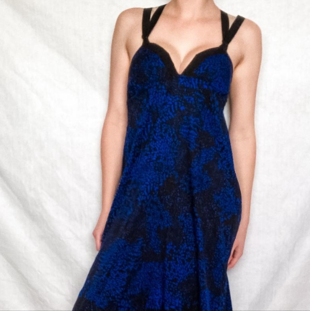 Express Blue and Black Maxi Dress